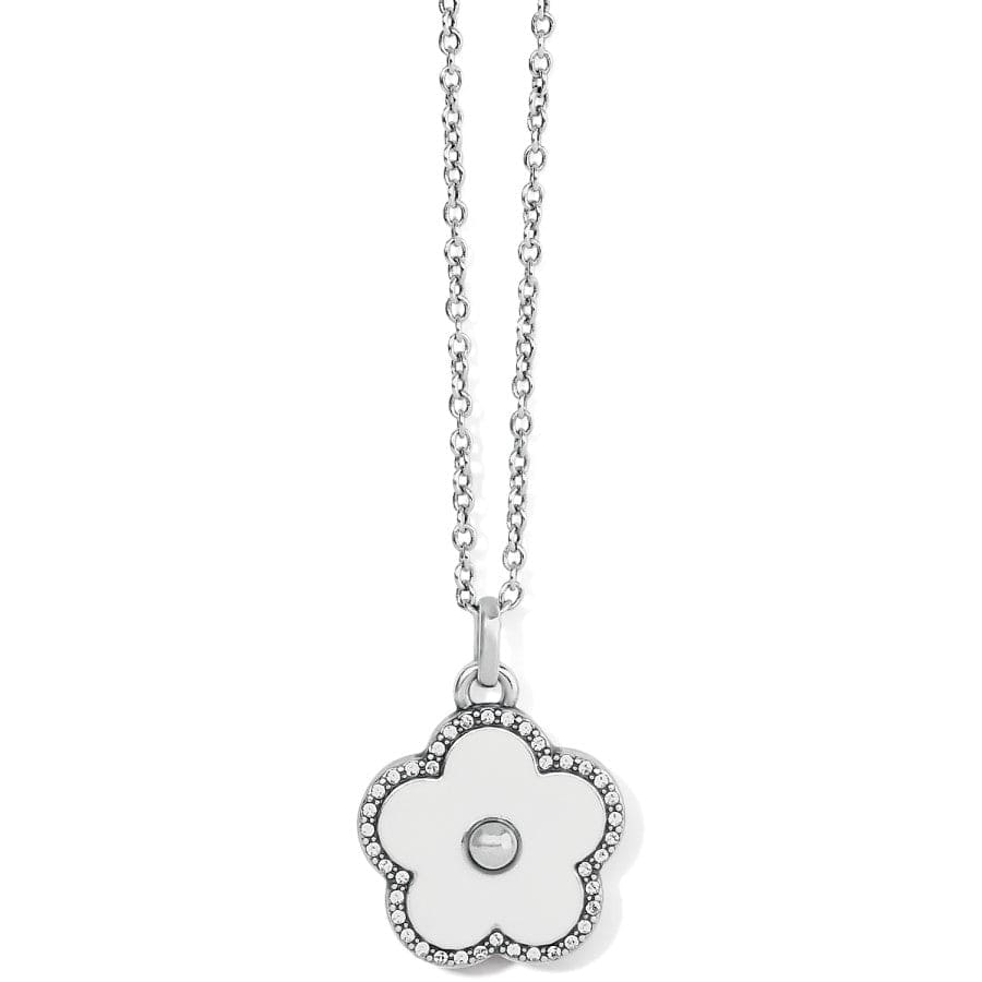 Dazzling Love Flower Necklace silver-white 2