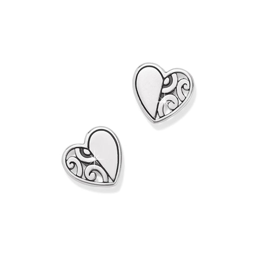 Deco Heart Mini Post Earrings silver 1
