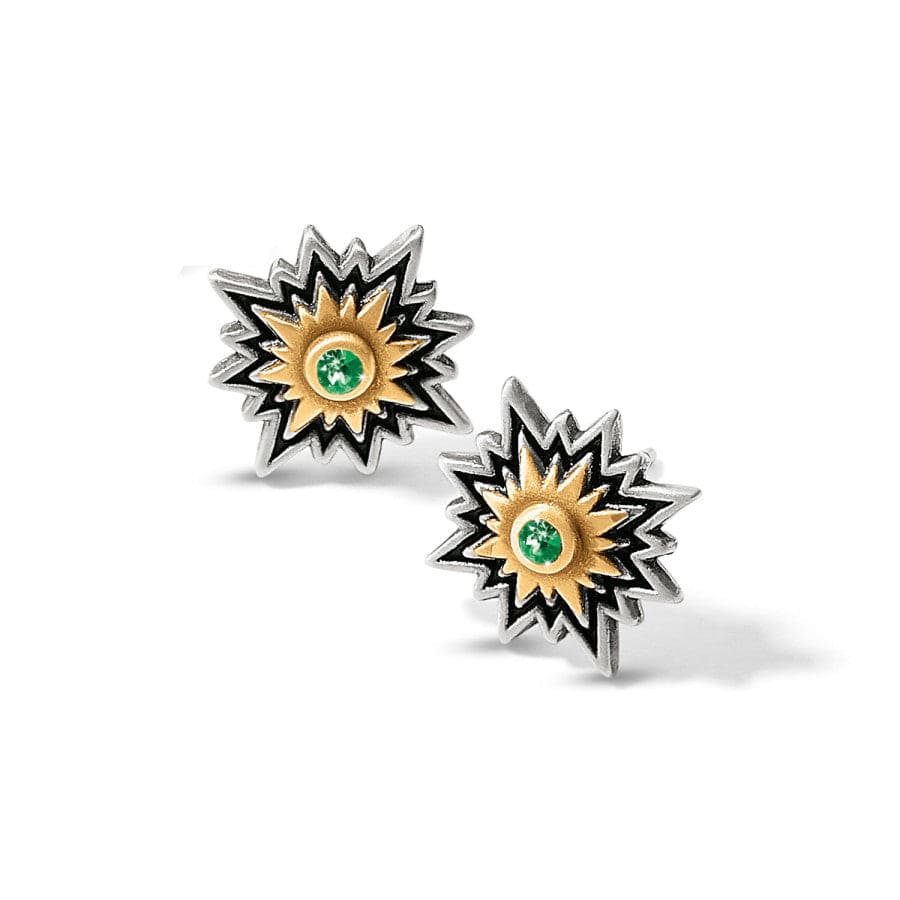 Dynasty Sol Post Earrings silver-emerald 4