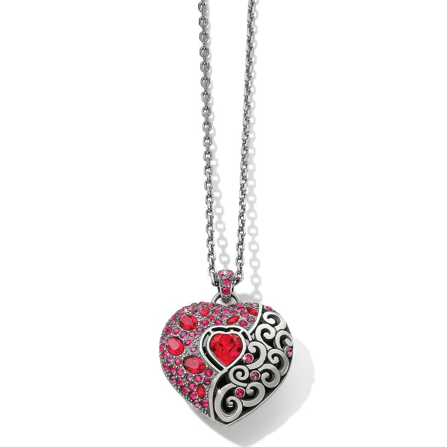 Ecstatic Heart Reversible Convertible Necklace silver-red 1