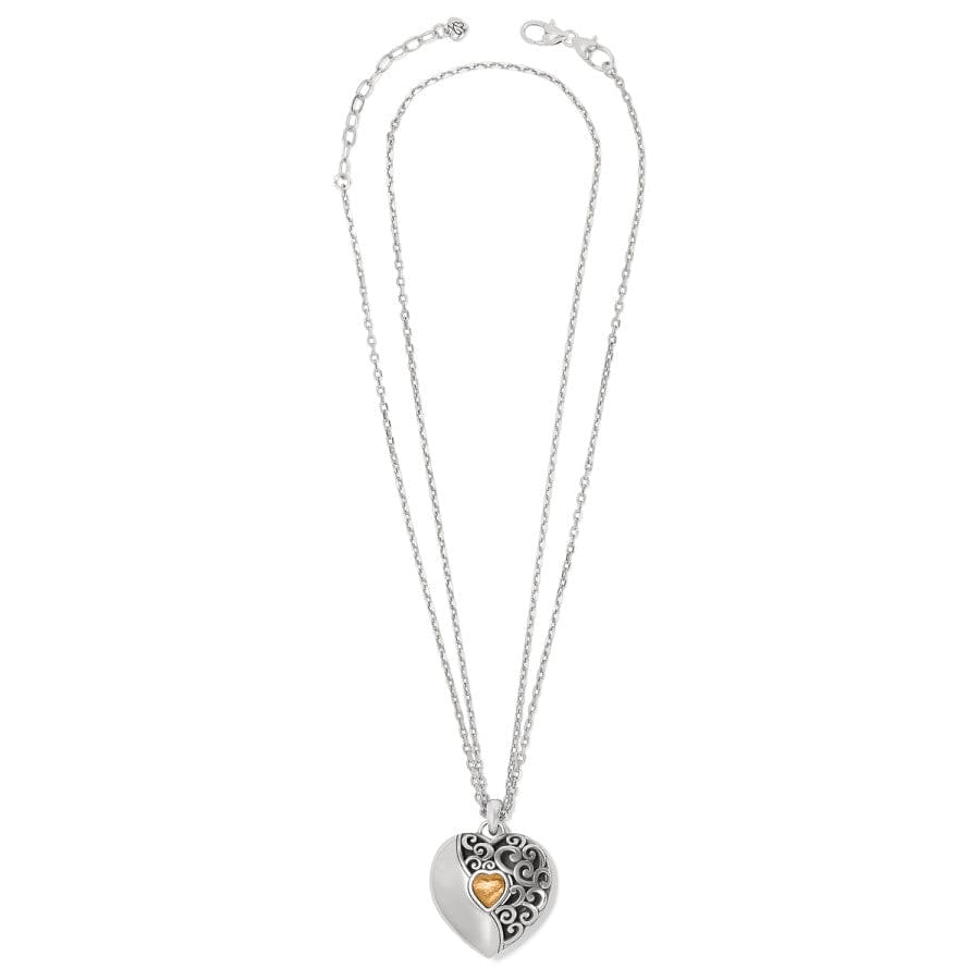 Ecstatic Heart Reversible Convertible Necklace silver-red 2