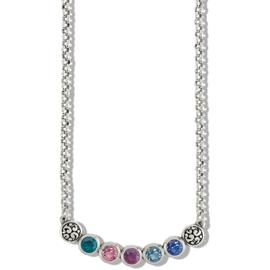 Elora Gems Dots Curve Necklace silver-multi 1