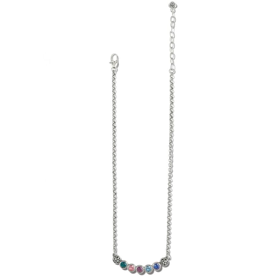 Elora Gems Dots Curve Necklace silver-multi 2