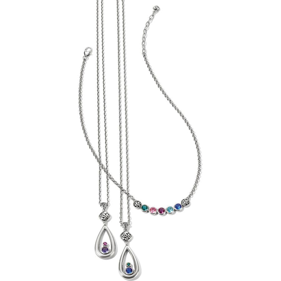 Elora Gems Dots Curve Necklace silver-multi 3