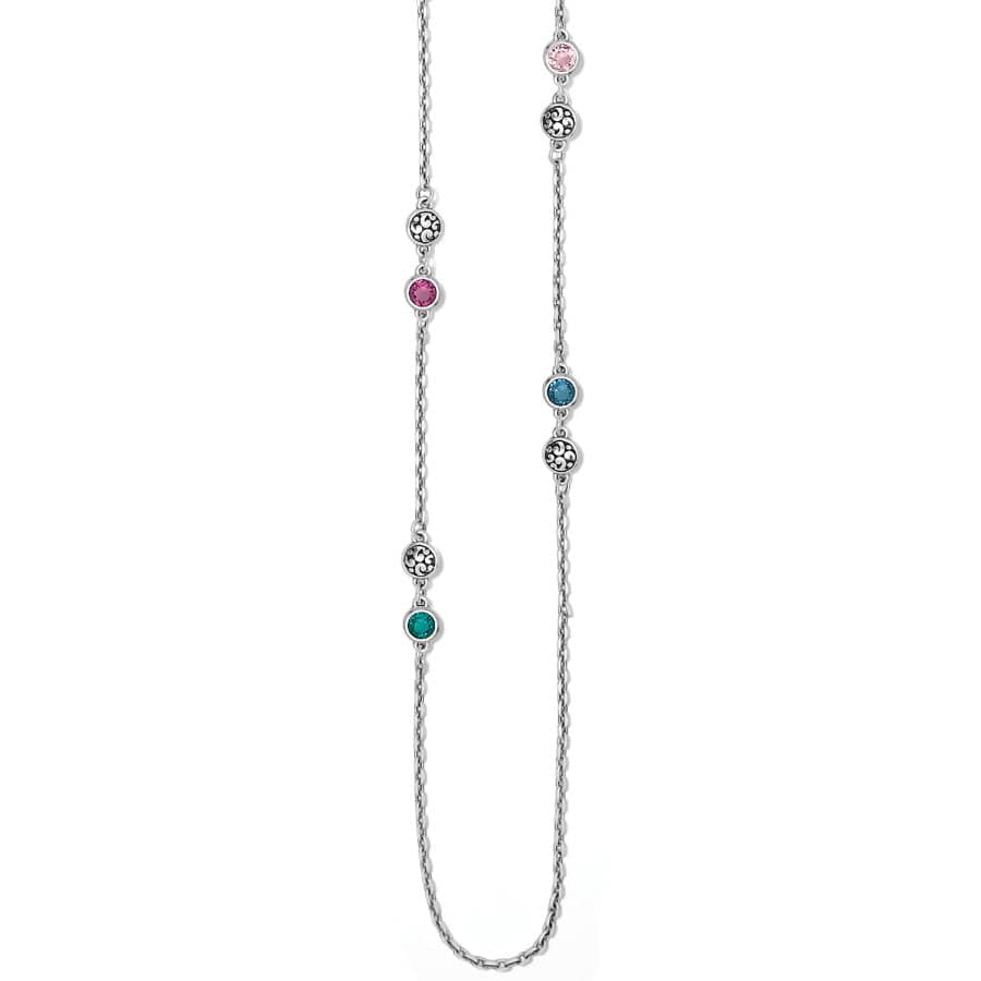 Elora Gems Dots Long Necklace silver-multi 1