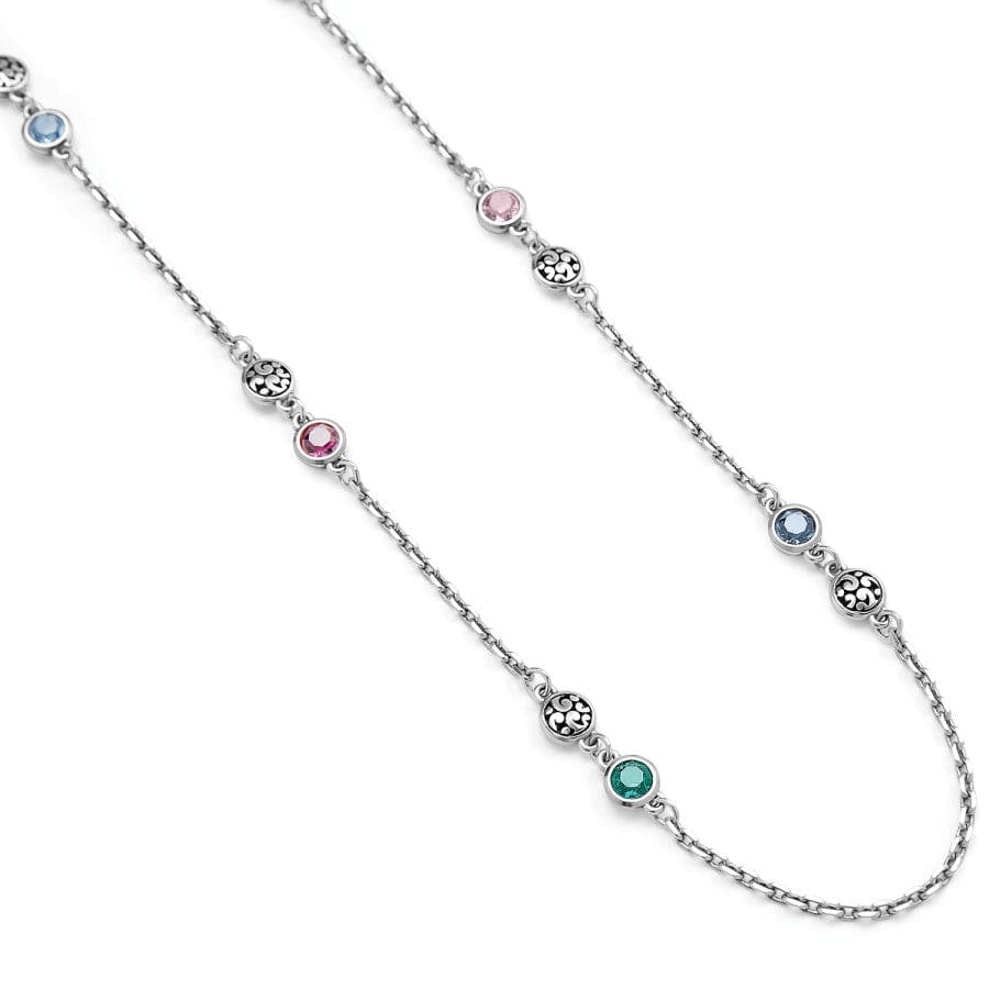 Elora Gems Dots Long Necklace silver-multi 3