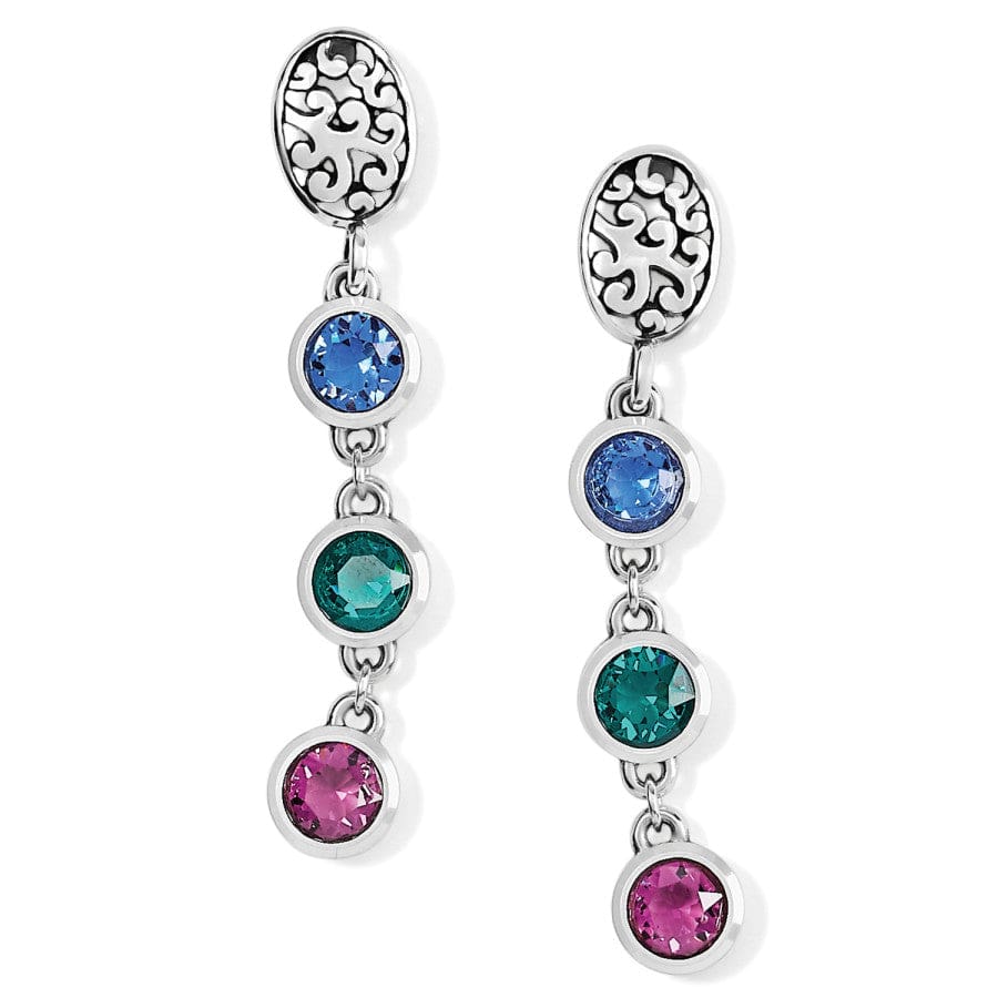 Elora Gems Dots Post Drop Earrings silver-multi 1