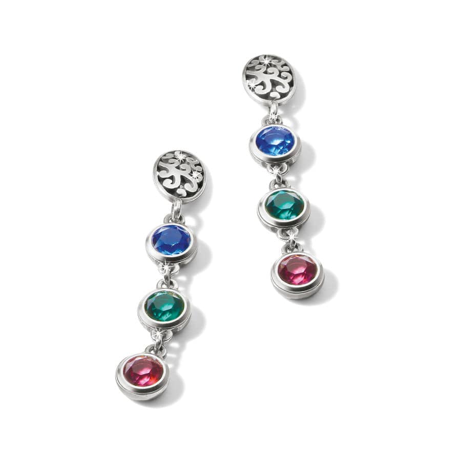 Elora Gems Dots Post Drop Earrings silver-multi 2