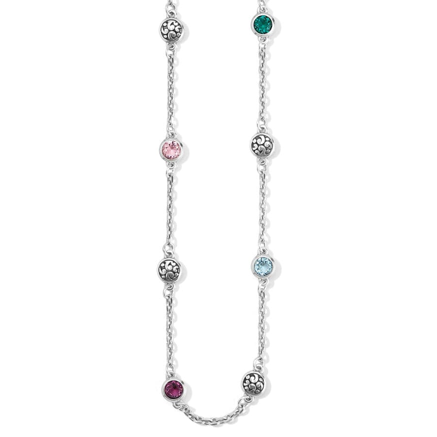 Elora Gems Dots Short Necklace silver-multi 1
