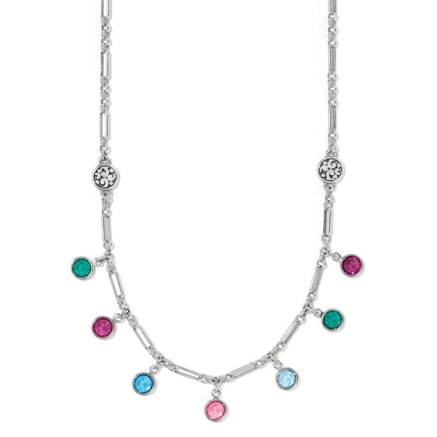 Elora Gems Drops Collar Necklace silver-multi 1