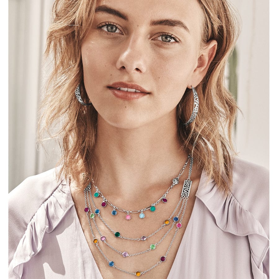 Elora Gems Drops Collar Necklace silver-multi 5