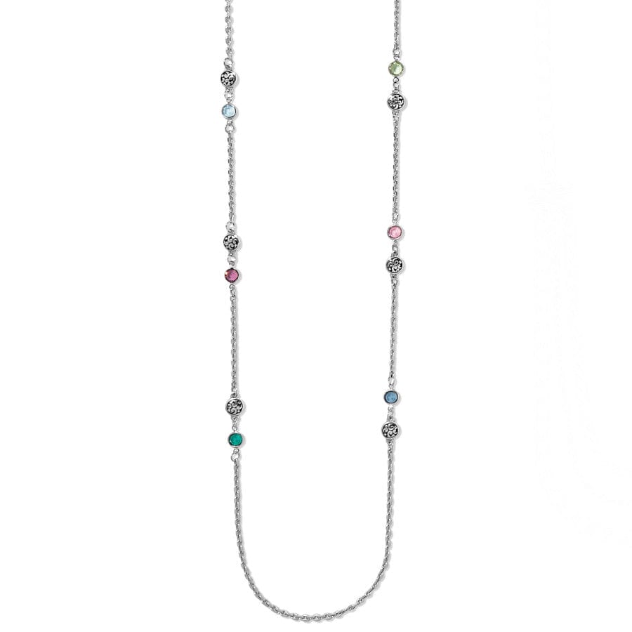 Elora Gems Drops Long Necklace silver-multi 1