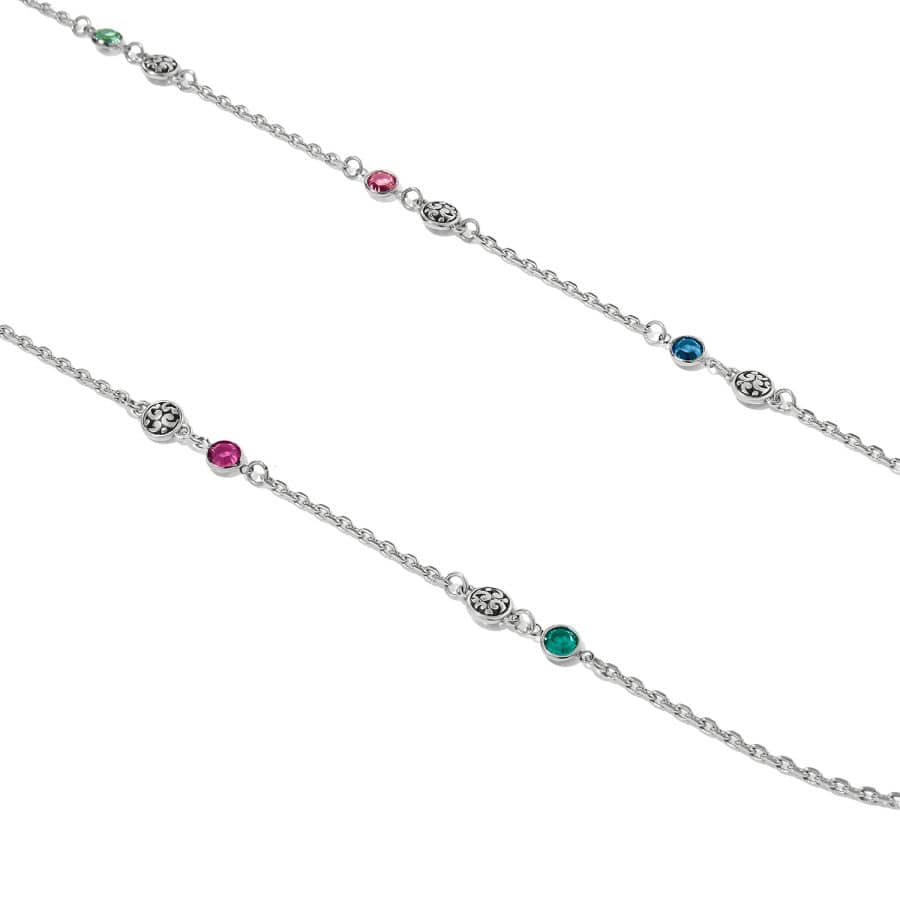 Elora Gems Drops Long Necklace silver-multi 3