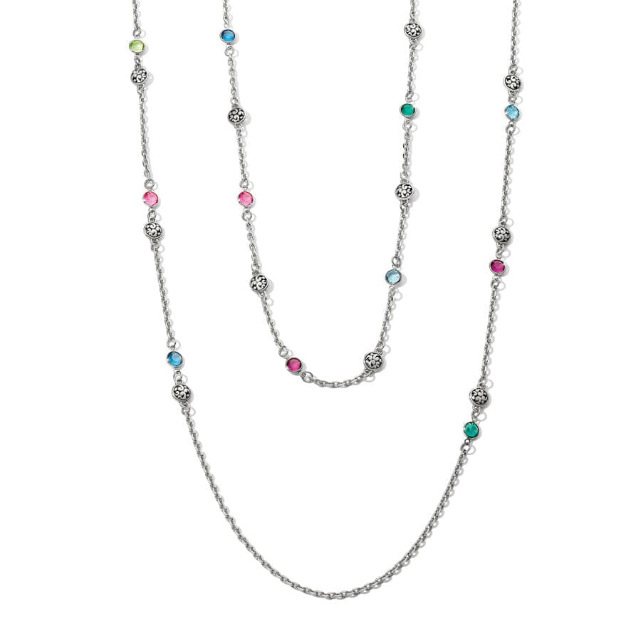 Elora Gems Drops Long Necklace silver-multi 4