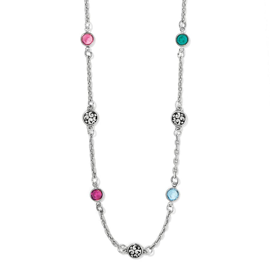 Elora Gems Drops Short Necklace silver-multi 1