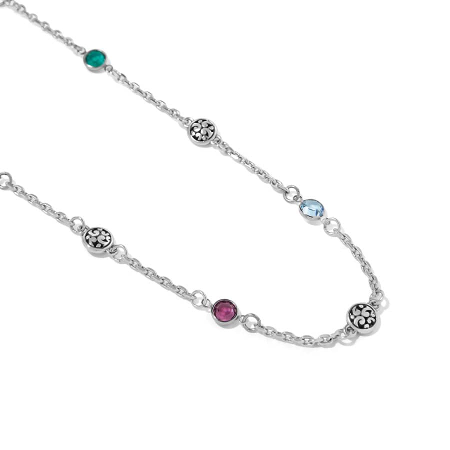 Elora Gems Drops Short Necklace silver-multi 3