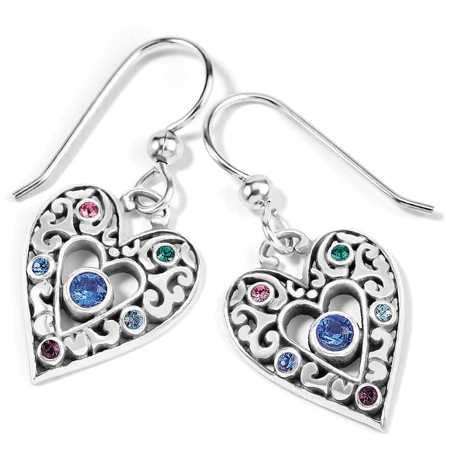 Elora Gems Heart French Wire Earrings