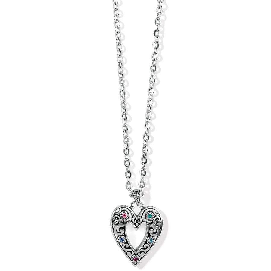 Elora Gems Large Heart Necklace silver-multi 1