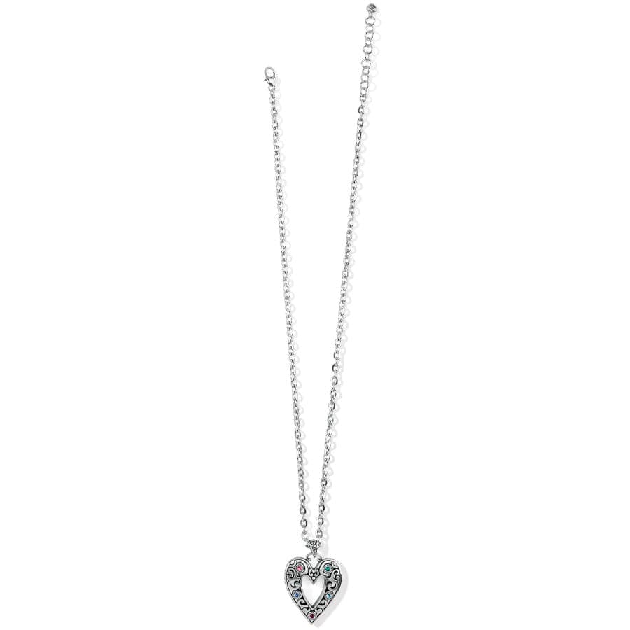 Elora Gems Large Heart Necklace silver-multi 2