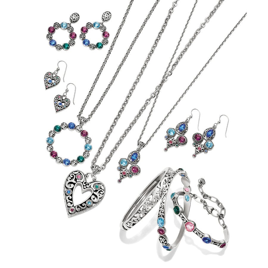 Elora Gems Large Heart Necklace silver-multi 3