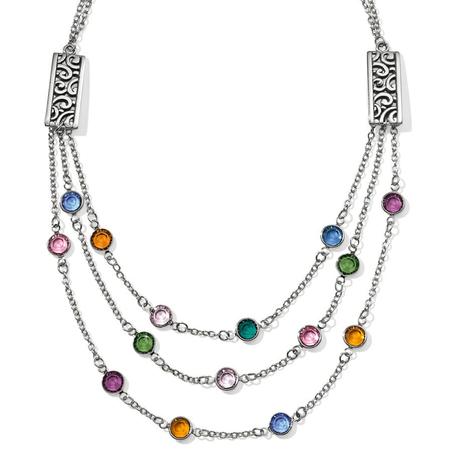 Elora Gems Multi Layer Necklace silver-multi 1