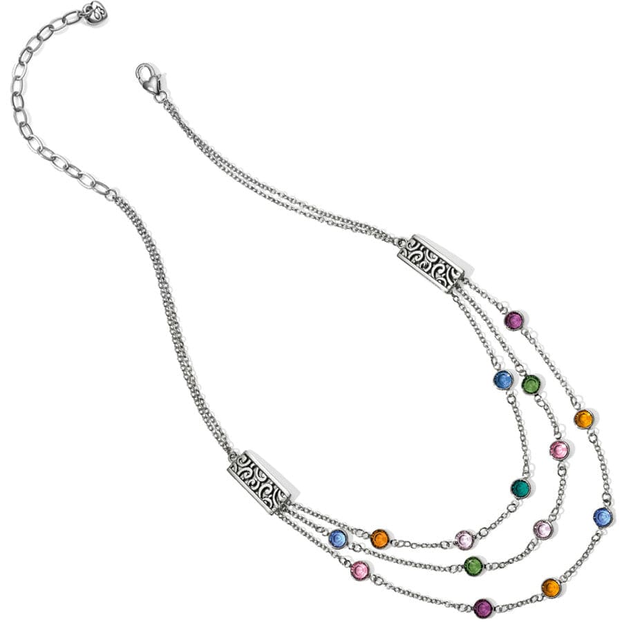 Elora Gems Multi Layer Necklace silver-multi 2