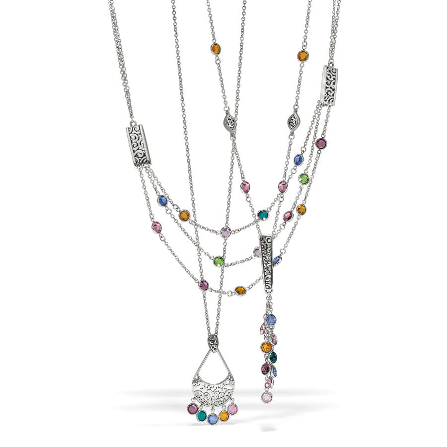 Elora Gems Multi Layer Necklace silver-multi 4