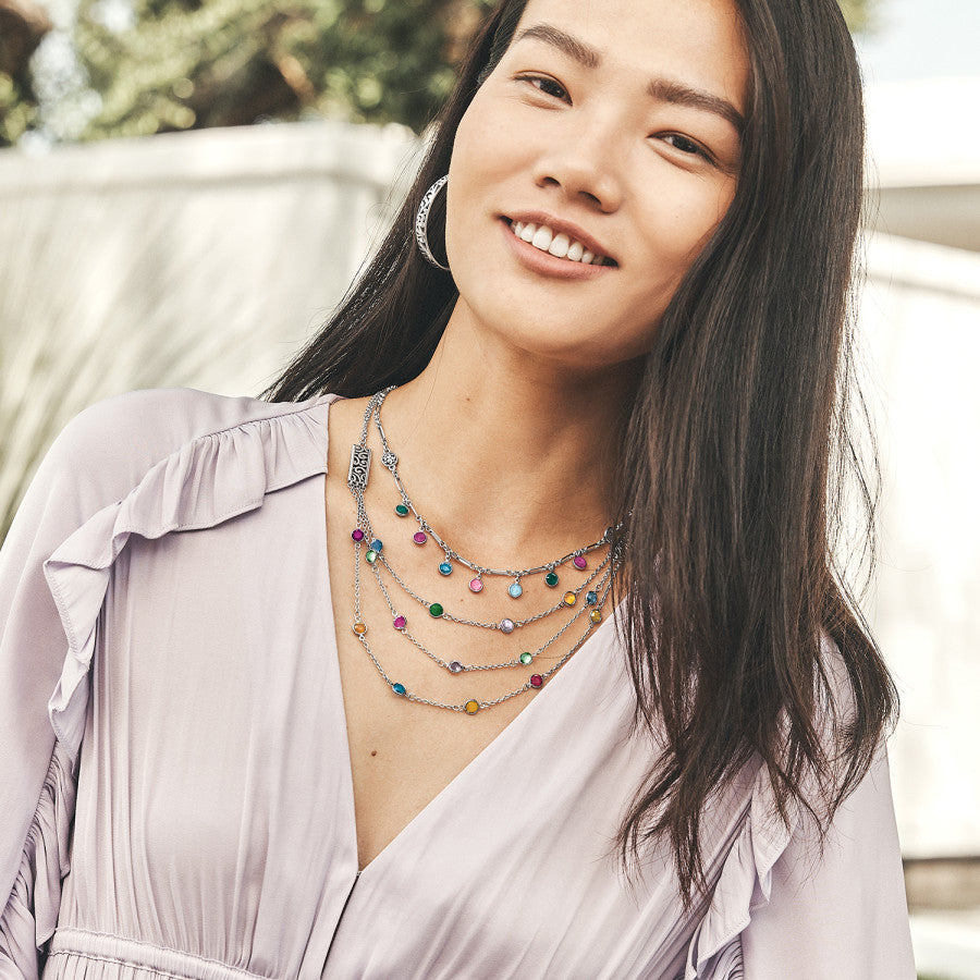 Elora Gems Multi Layer Necklace silver-multi 7