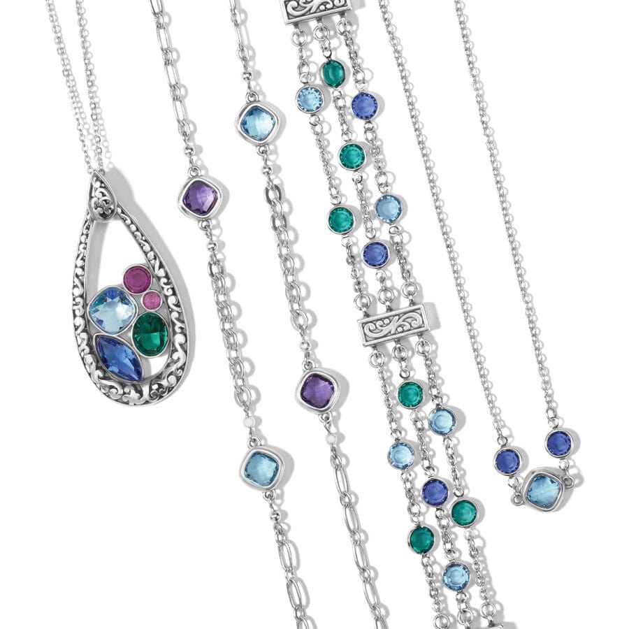 Elora Gems Sky Short Necklace silver-blue 3