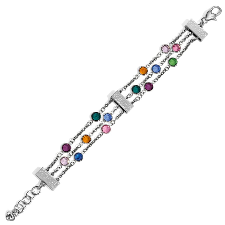 Elora Gems Tri Strand Bracelet silver-multi 3