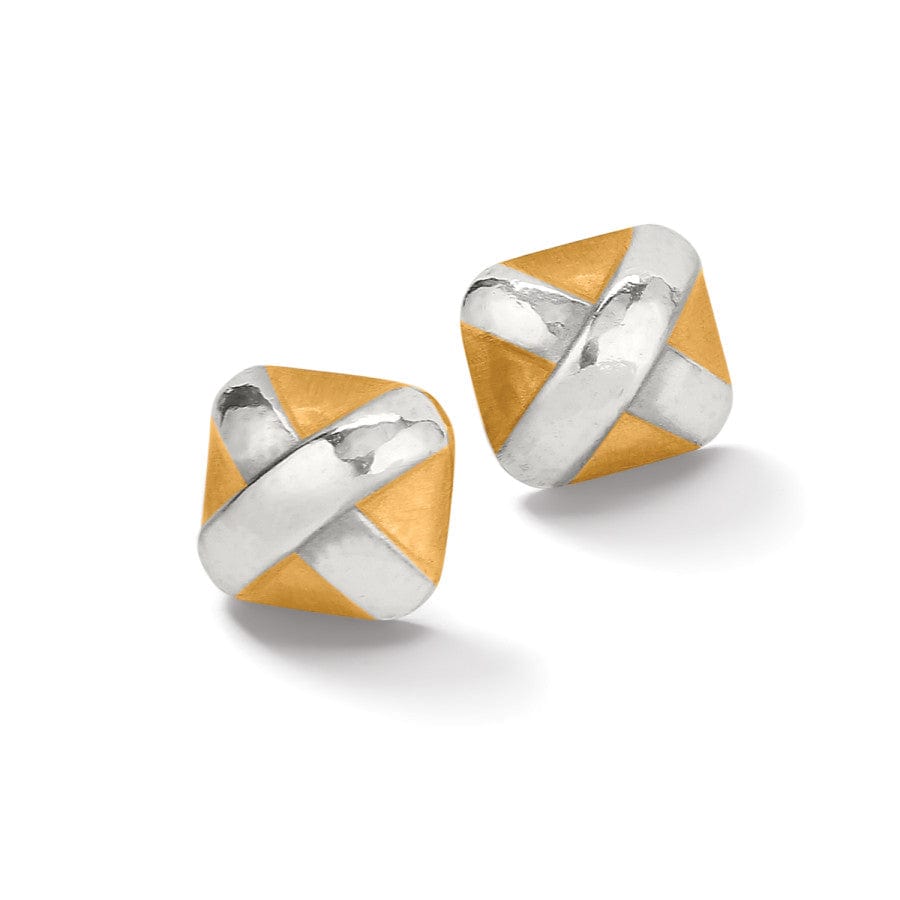 Entrata Square Post Earrings silver-gold 1