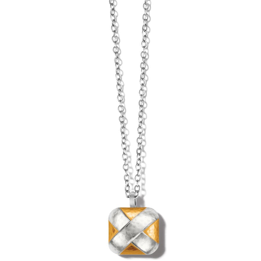 Entrata Square Short Necklace silver-gold 1