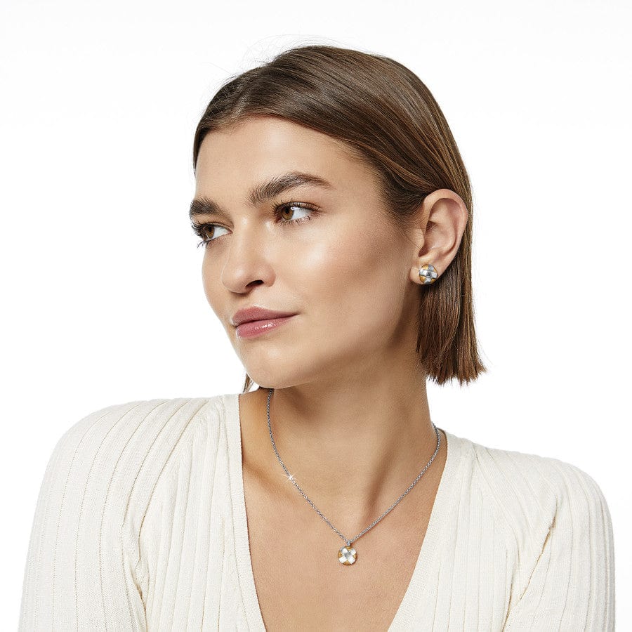 Entrata Square Short Necklace silver-gold 5