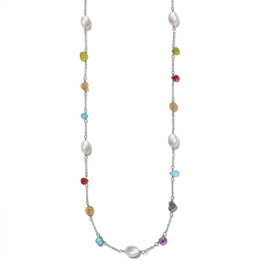 Eye Candy Pearl Long Necklace silver-pearl 1