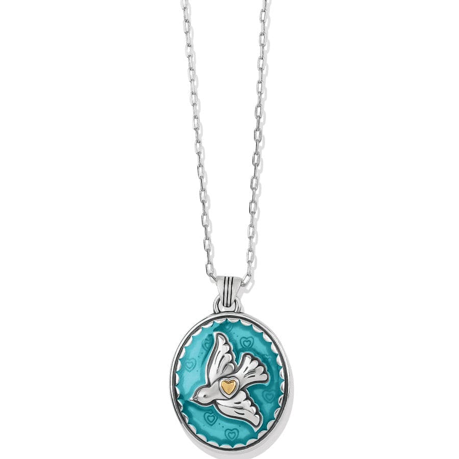 Fashionista Bird Pendant Necklace silver-blue 1