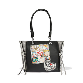 Fashionista Cover Girls Tote bag with modern art shown on view from front