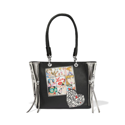 Fashionista Cover Girls Tote bag with modern art shown on view from front