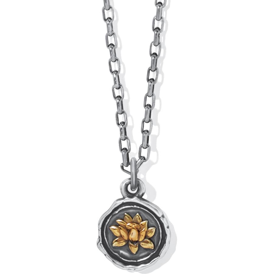 Ferrara Virtue Lotus Flower Pendant Necklace silver-gold 1