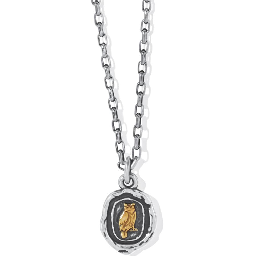 Ferrara Virtue Owl Pendant Necklace silver-gold 1