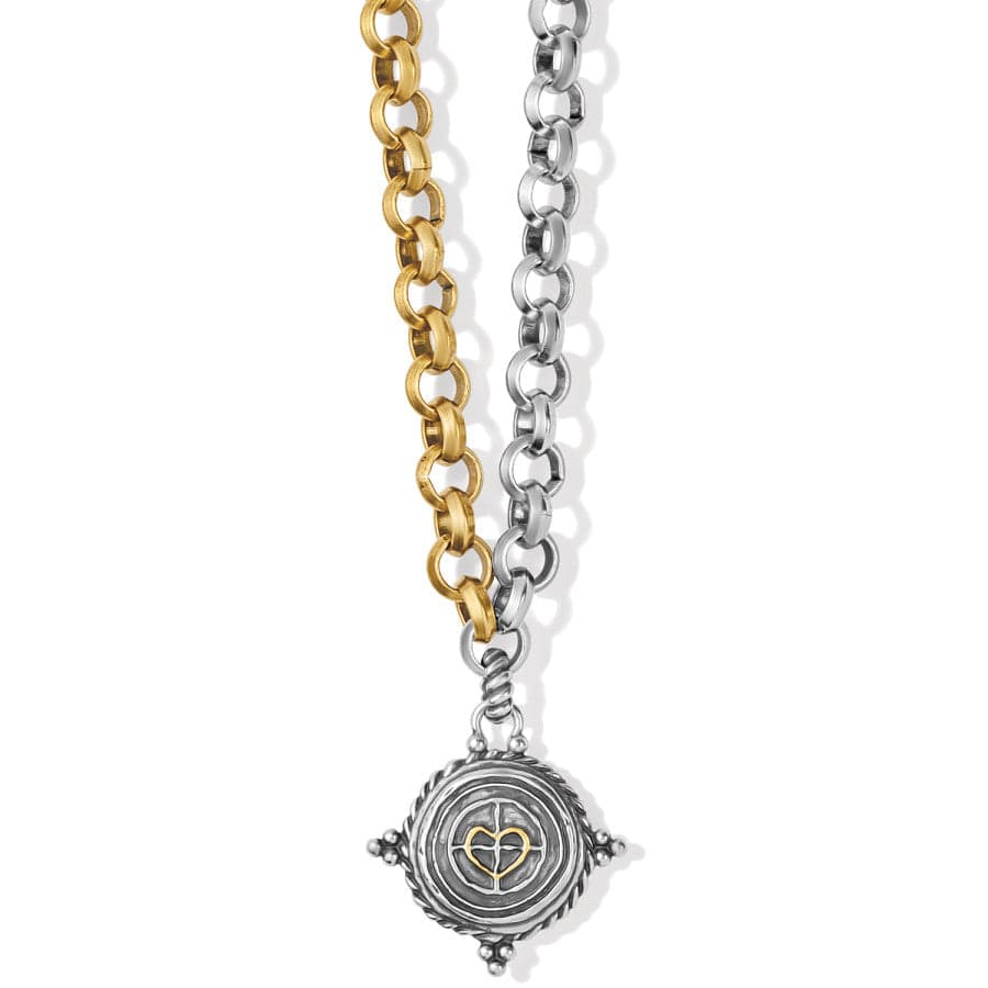 Ferrara Virtue Winged Heart Statement Necklace silver-gold 2
