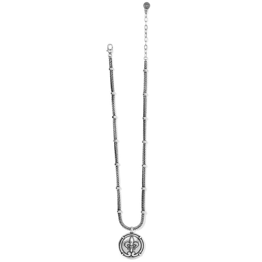 Fleur De Lis Large Coin Necklace silver 2