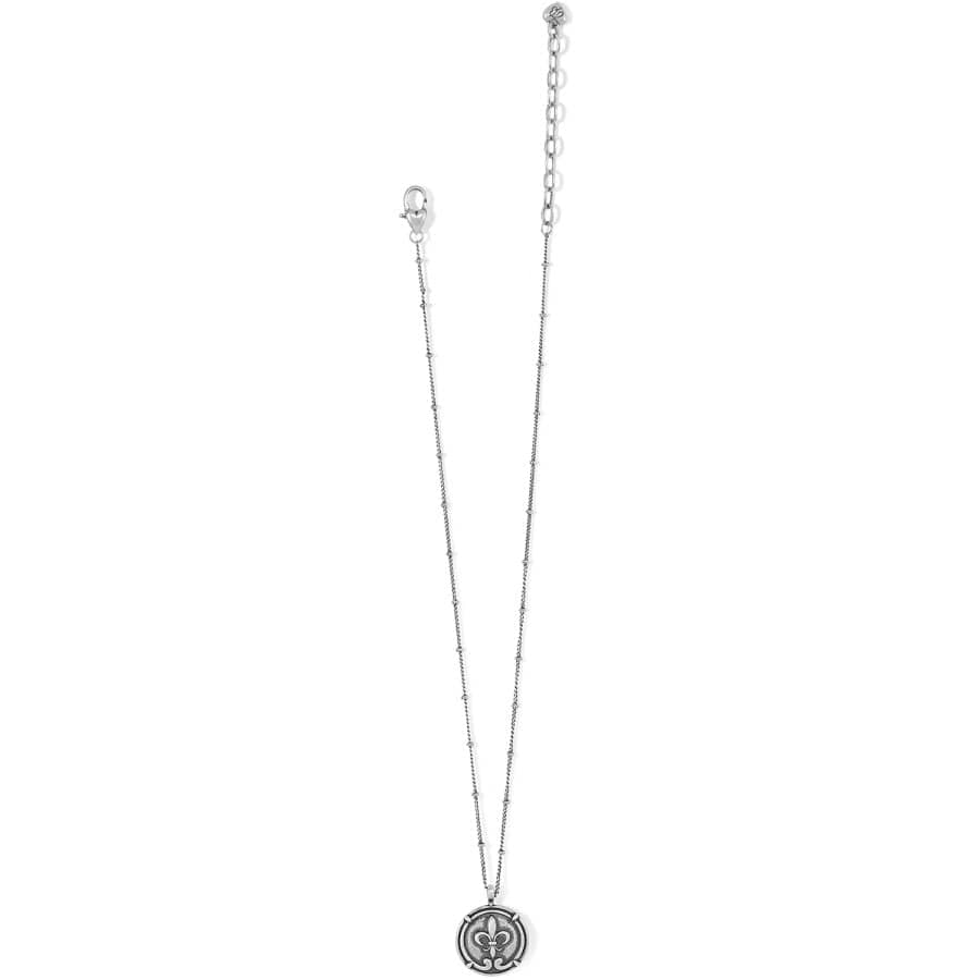 Fleur De Lis Small Coin Necklace silver 2