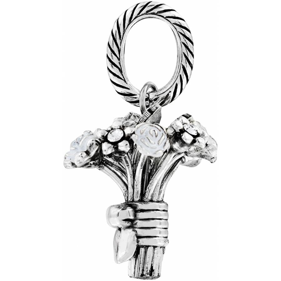 Flower Bouquet Charm silver-white 2