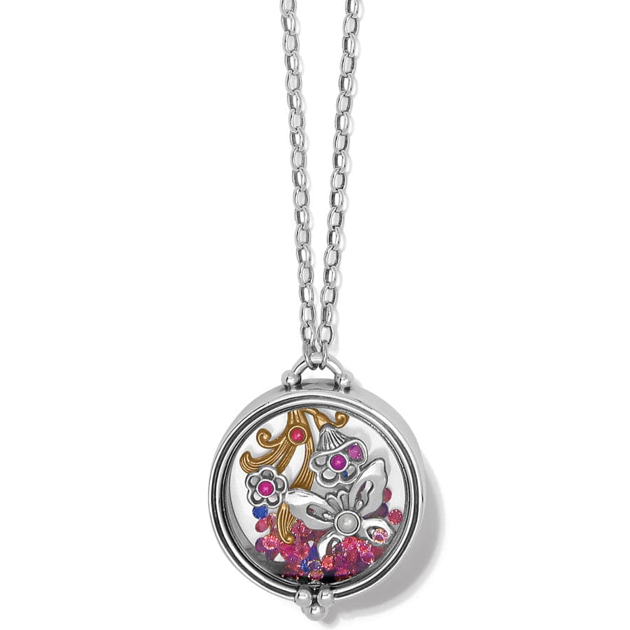 Flower Duet Shaker Necklace silver-gold 1