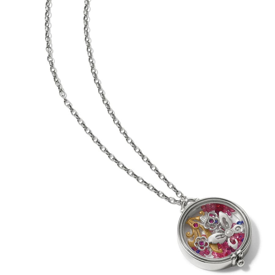 Flower Duet Shaker Necklace silver-gold 2