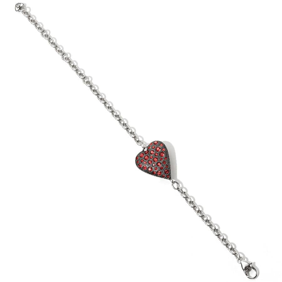Glisten Heart Bracelet silver-red 2