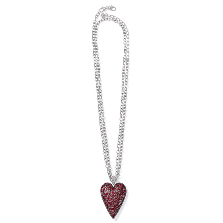 Glisten Heart Convertible Necklace silver-red 6