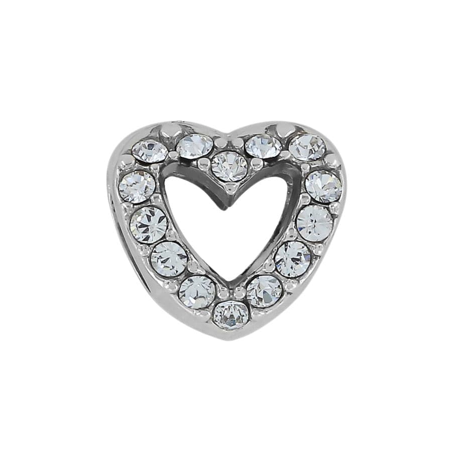 Glitter Hearts Bead silver 1