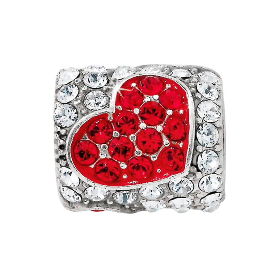 Glitter Sparkle Heart Bead silver-red 1