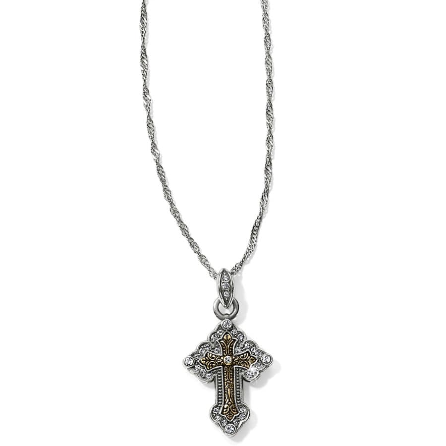 Greek Petite Cross Necklace silver-gold 1